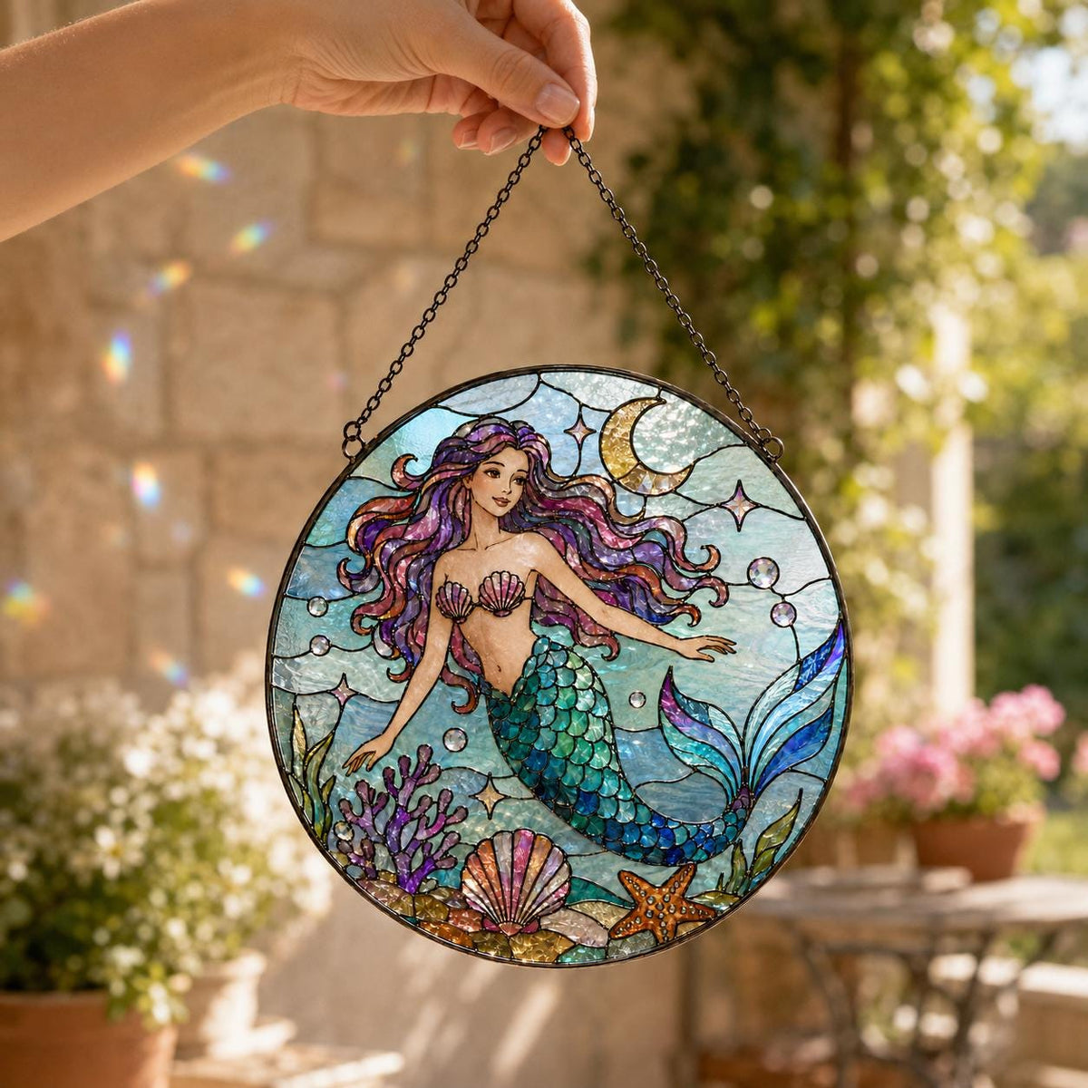 Mermaid Suncatcher - Acrylic Mermaid Window Hanging - image 6