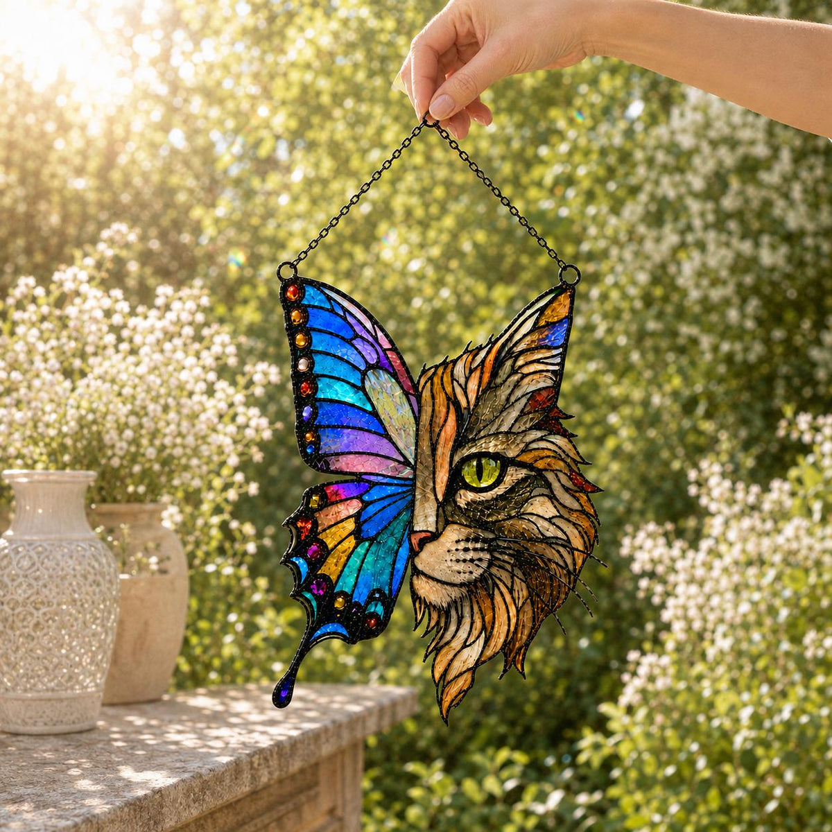 Butterfly Cat Suncatcher - Acrylic Cat Window Hanging - image 6