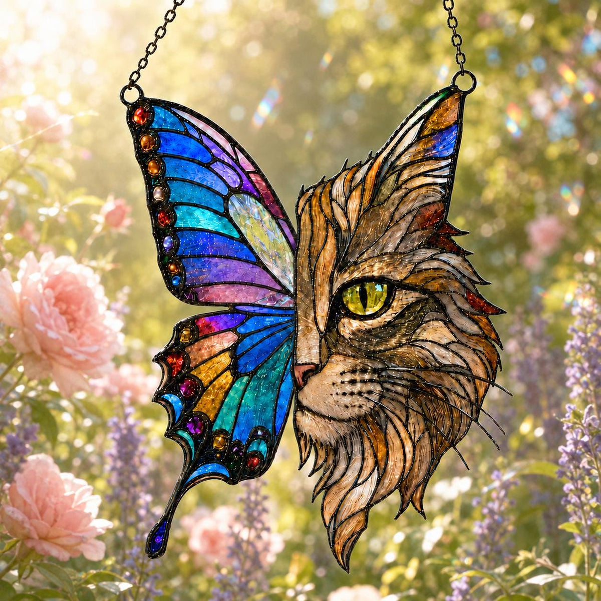 Butterfly Cat Suncatcher - Acrylic Cat Window Hanging - image 5