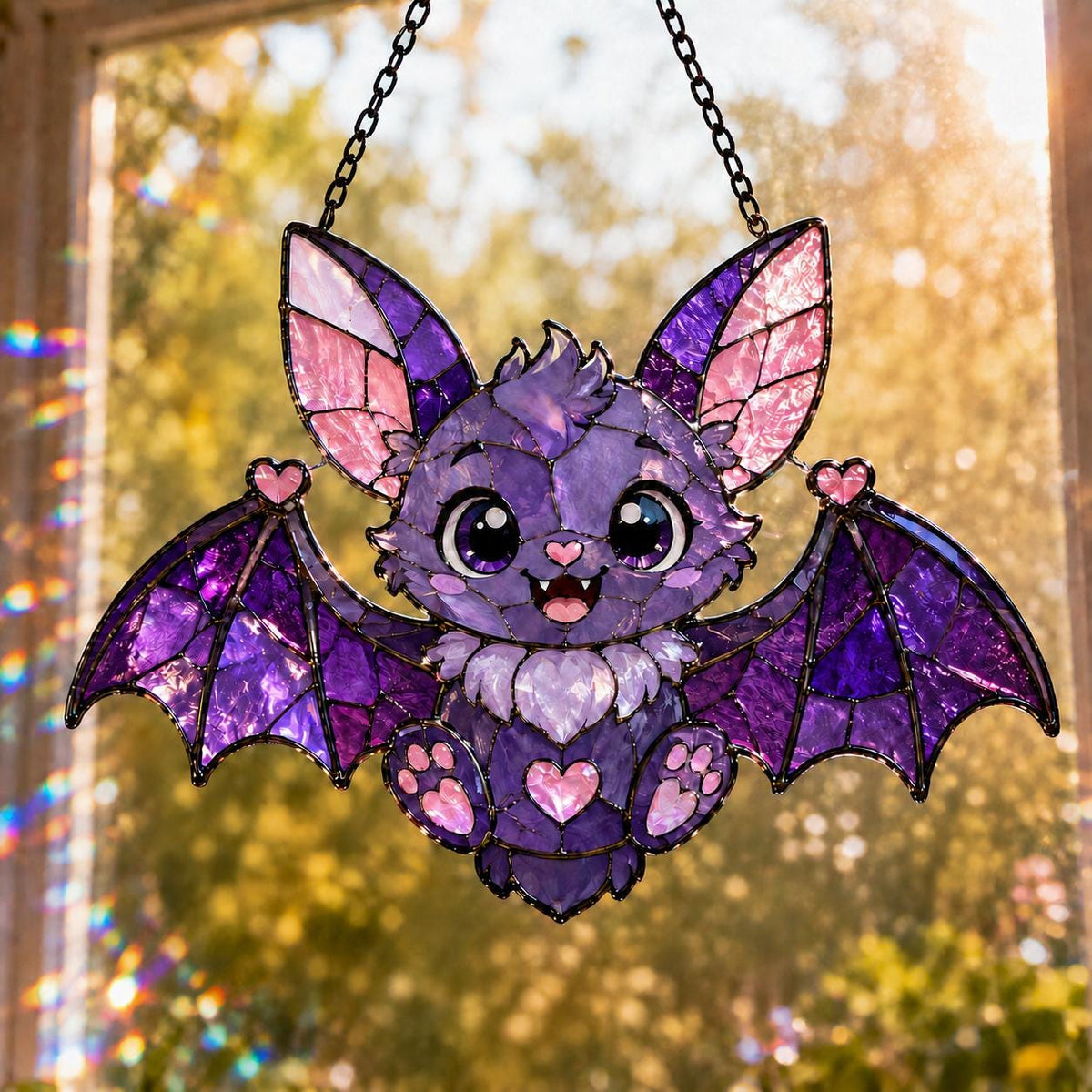 Cute Bat Suncatcher - Purple Acrylic Window Hanging - image 6