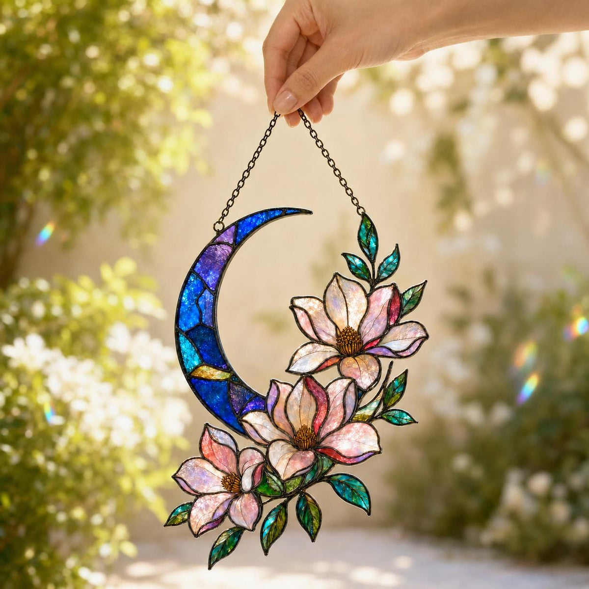 Magnolia Moon Suncatcher - Acrylic Window Hanging - image 3