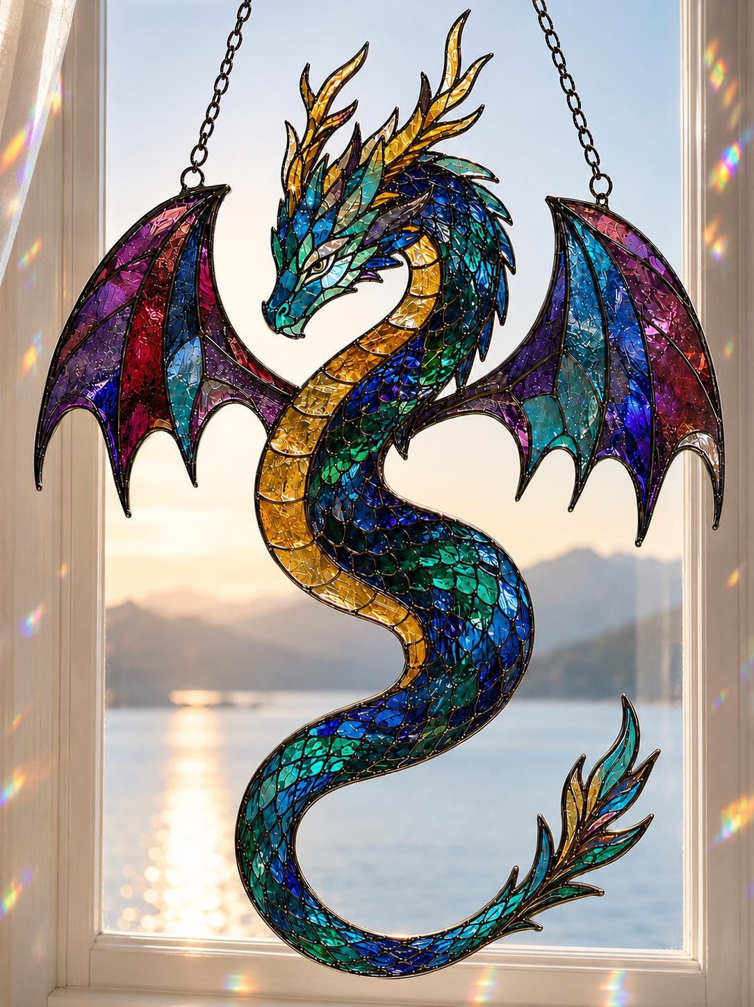 Blue Dragon Suncatcher - Acrylic Window Hanging - image 3