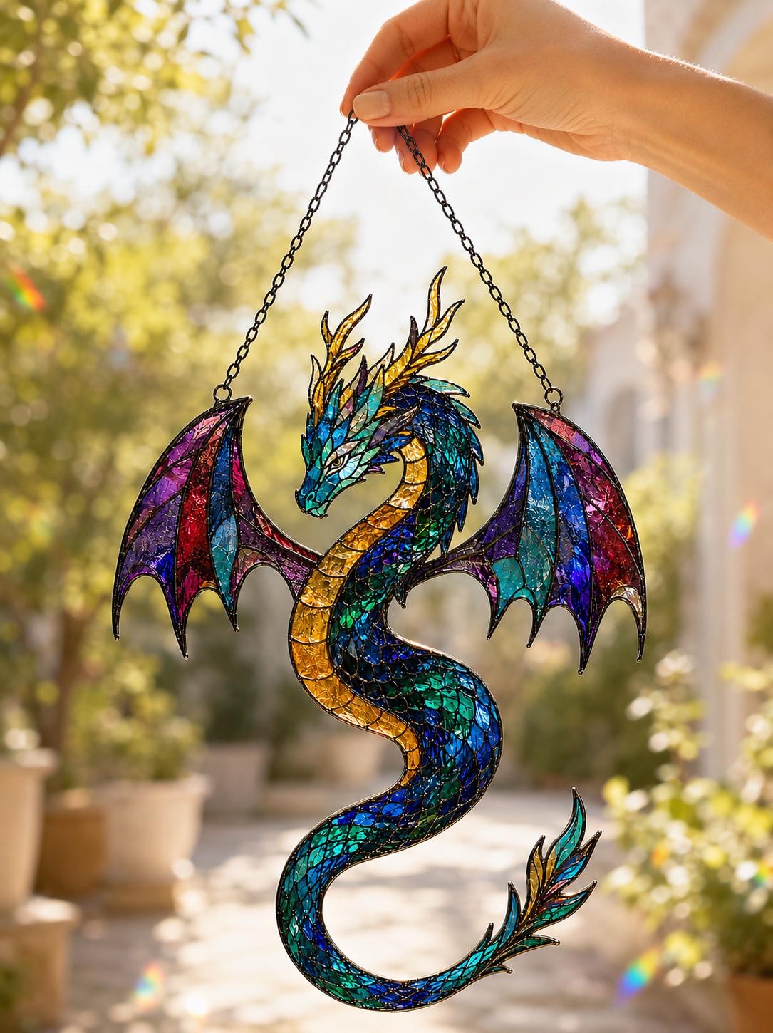 Blue Dragon Suncatcher - Acrylic Window Hanging - image 2