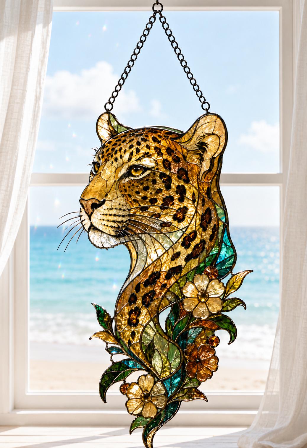 Leopard Suncatcher - Acrylic Leopard Window Hanging - image 3