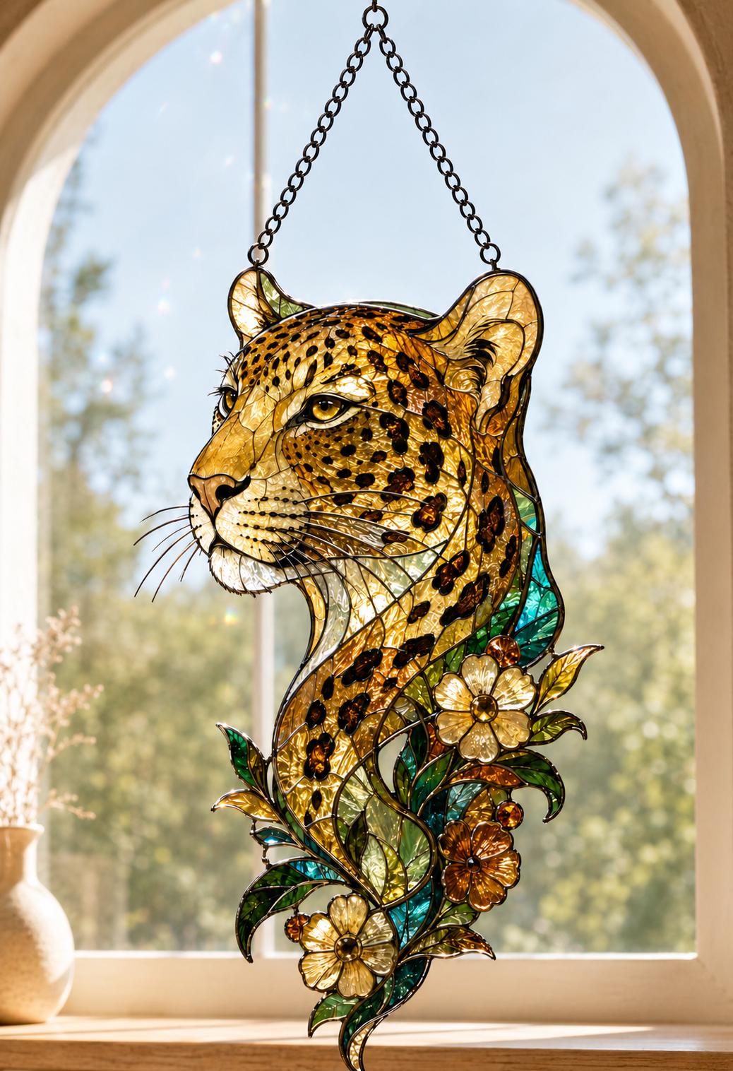 Leopard Suncatcher - Acrylic Leopard Window Hanging - image 5