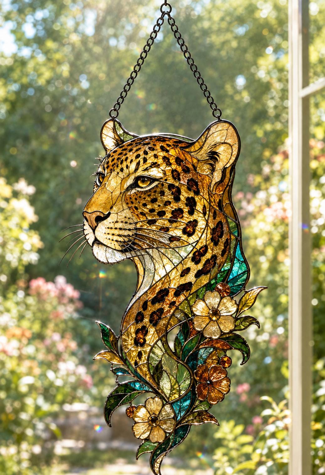 Leopard Suncatcher - Acrylic Leopard Window Hanging