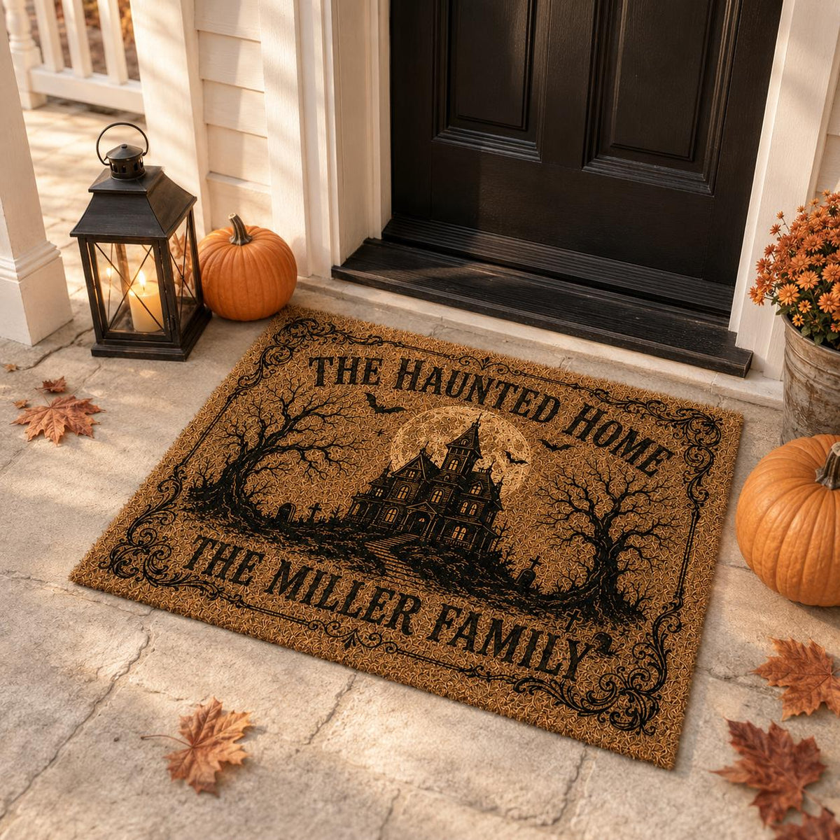 Haunted House Doormat - Personalized Halloween Door Mat - image 4