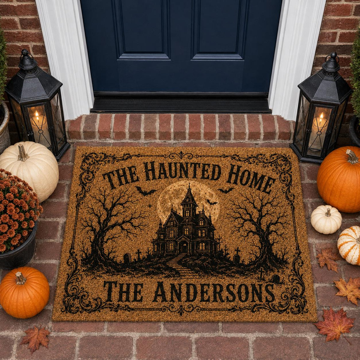 Haunted House Doormat - Personalized Halloween Door Mat - image 3