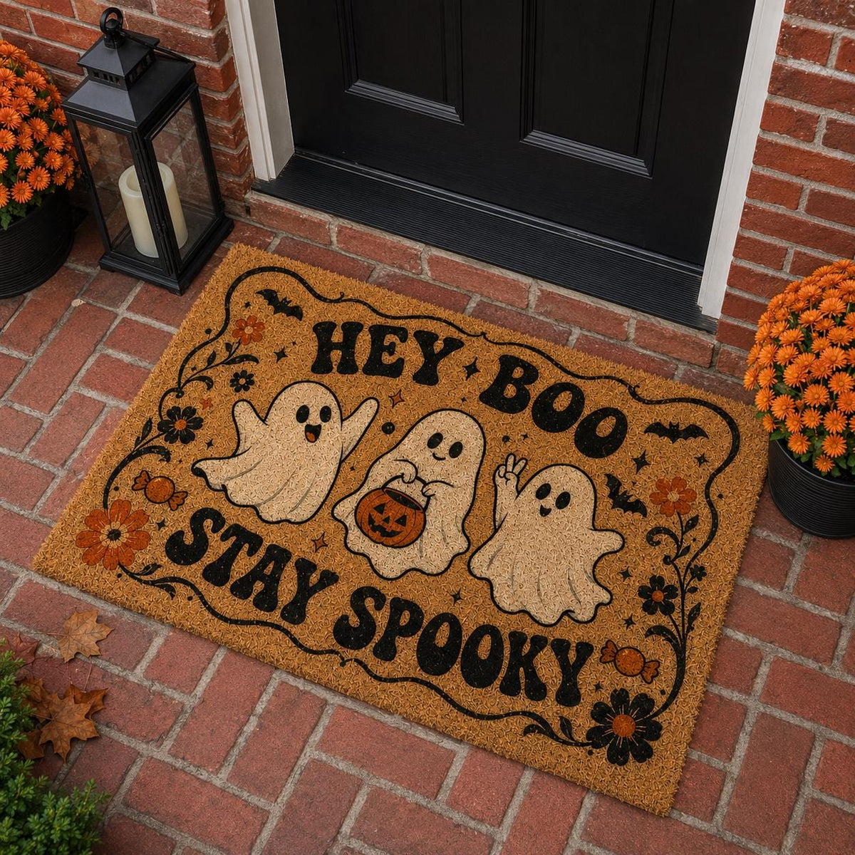 Hey Boo Stay Spooky Doormat - Cute Ghost Halloween Door Mat - image 3