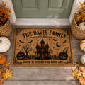 Haunted House Doormat - Personalized Family Name Halloween Mat