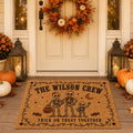 Skeleton Family Halloween Doormat - Personalized Family Name Welcome Mat