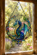 Acrylic Dragon Suncatcher - Blue Dragon Window Hanging