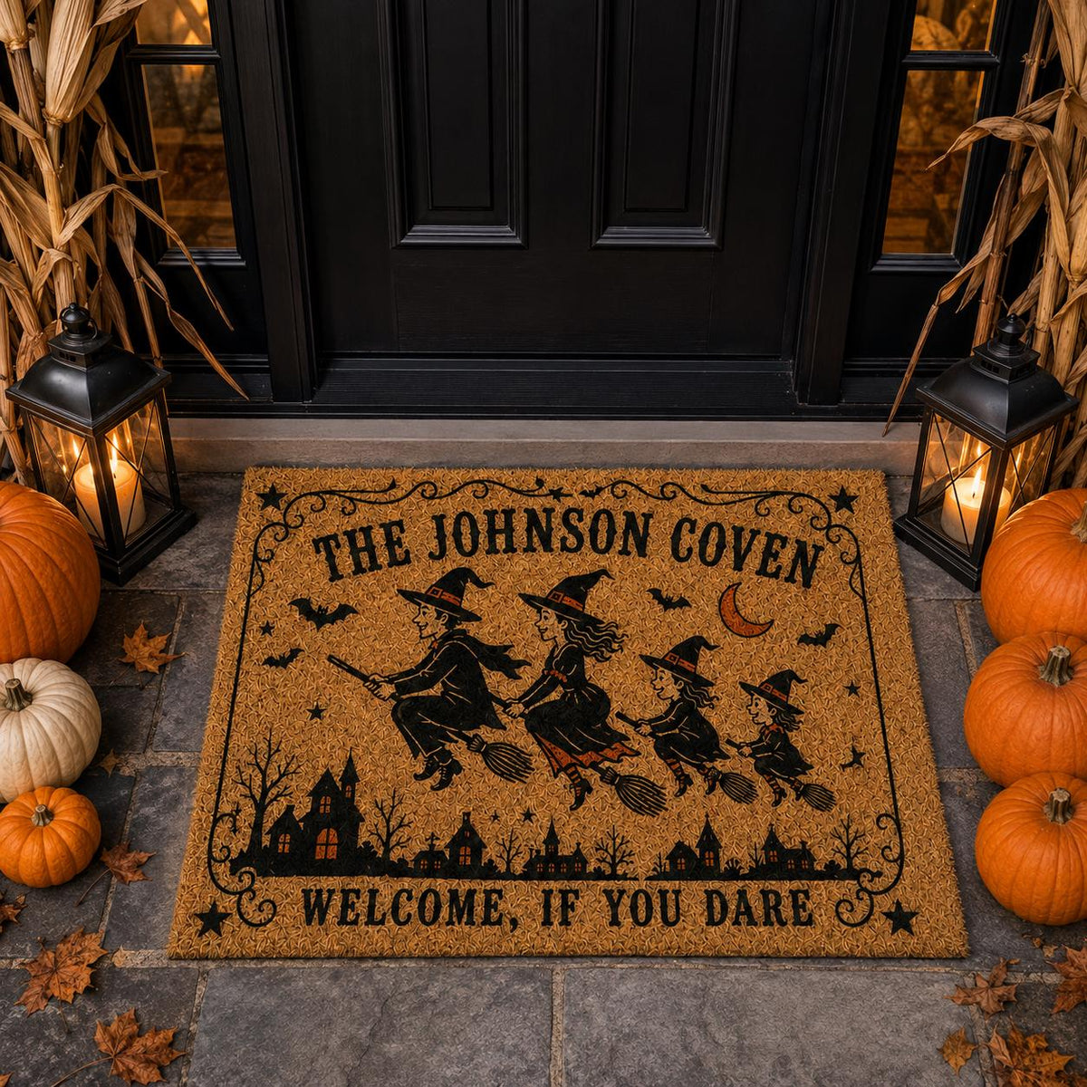 Personalized Halloween Doormat - Custom Family Name Witch Coven Mat - image 4