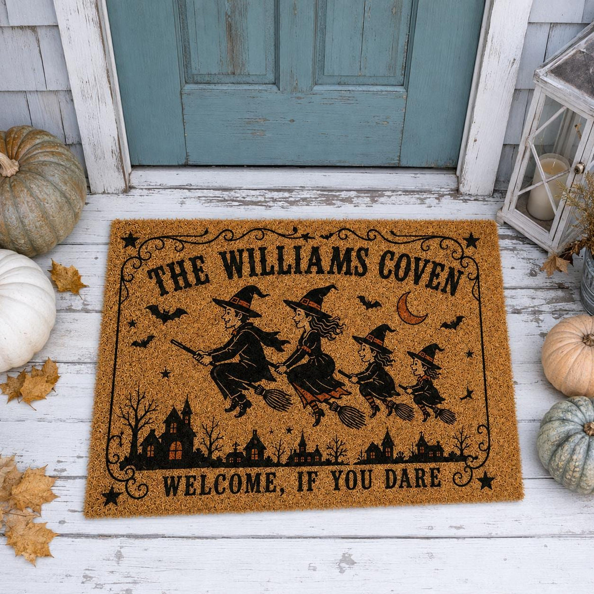 Personalized Halloween Doormat - Custom Family Name Witch Coven Mat - image 3