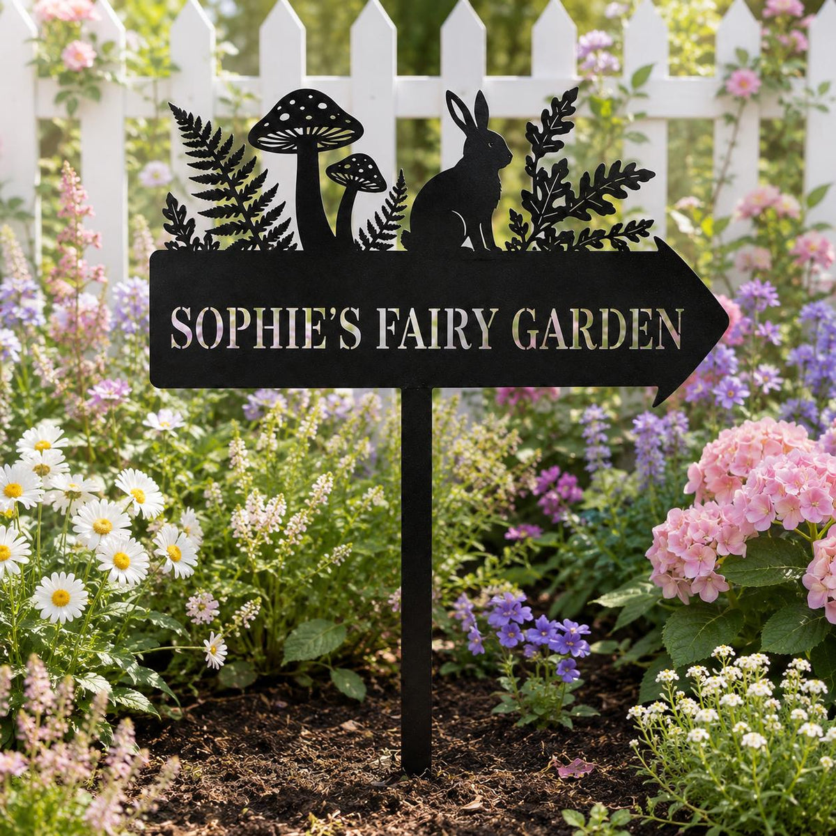 Secret Garden Sign - Personalized Metal Garden Stake