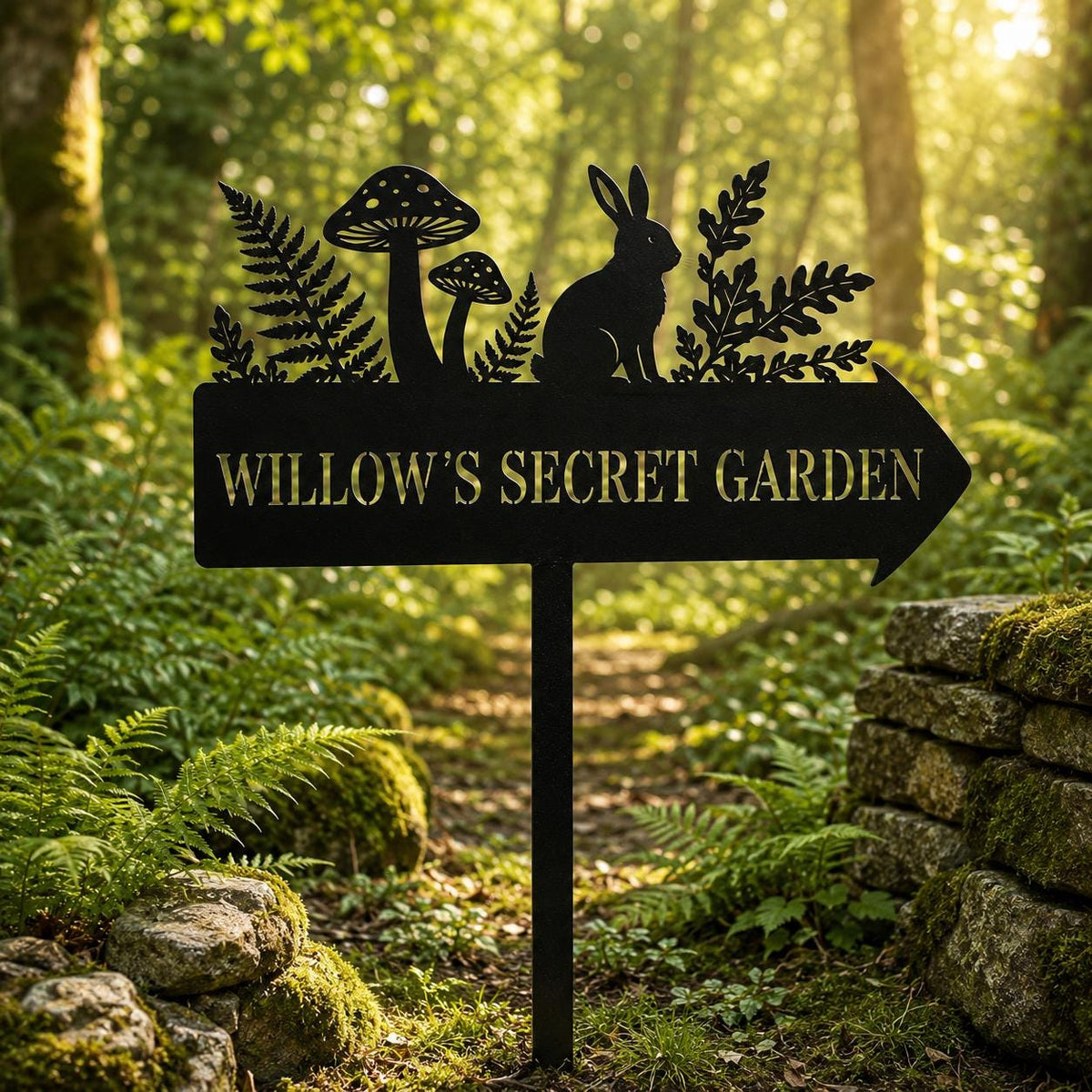 Secret Garden Sign - Personalized Metal Garden Stake - image 6