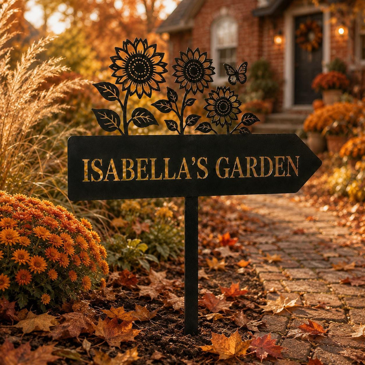 Sunflower Garden Sign - Personalized Metal Garden Stake - image 3