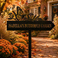 Butterfly Garden Sign - Personalized Metal Garden Stake