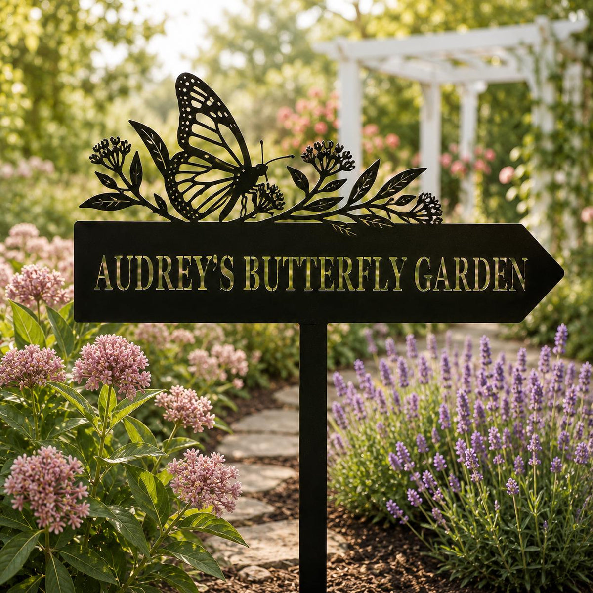 Butterfly Garden Sign - Personalized Metal Garden Stake - image 6