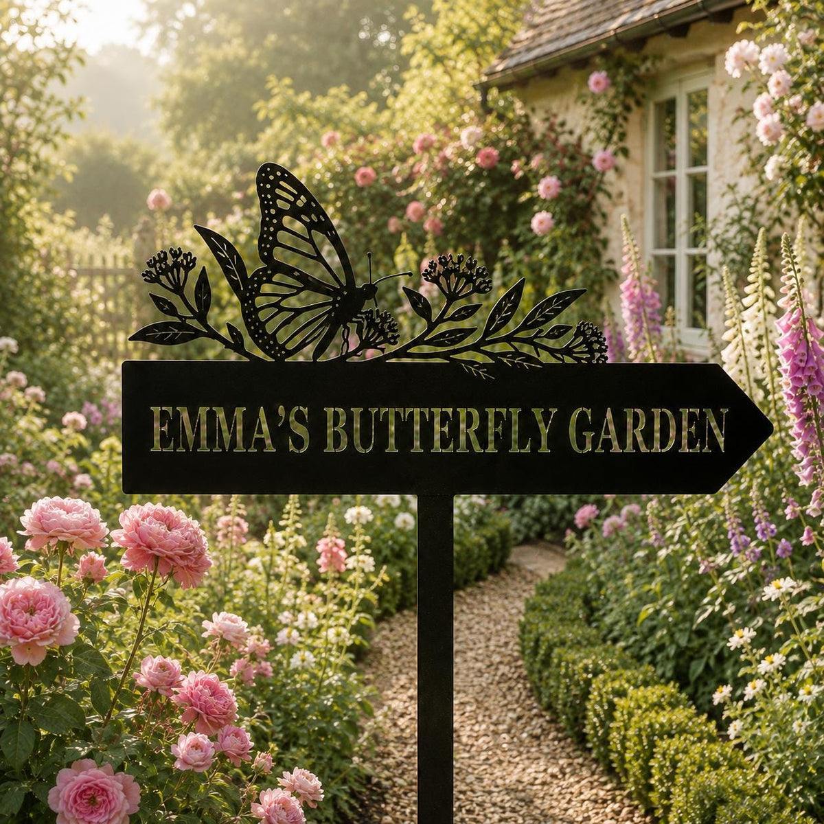 Butterfly Garden Sign - Personalized Metal Garden Stake - image 5