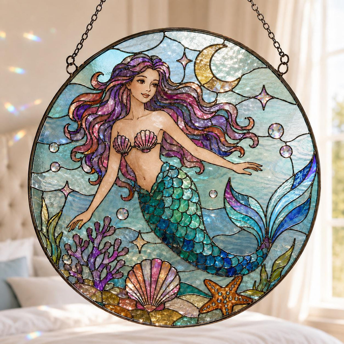 Mermaid Suncatcher - Acrylic Mermaid Window Hanging - image 3