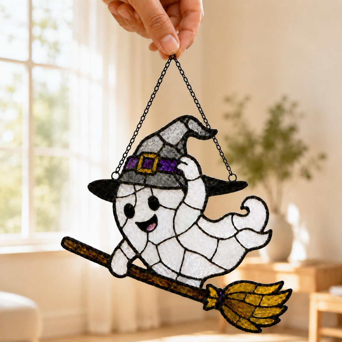 Ghost Suncatcher - Acrylic Halloween Window Hanging - image 2