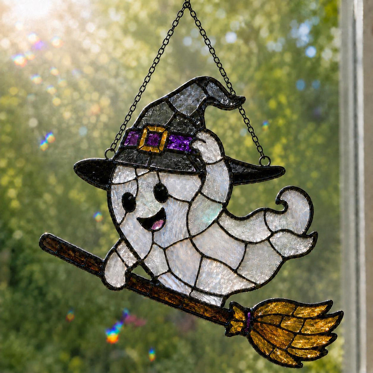 Ghost Suncatcher - Acrylic Halloween Window Hanging - image 3