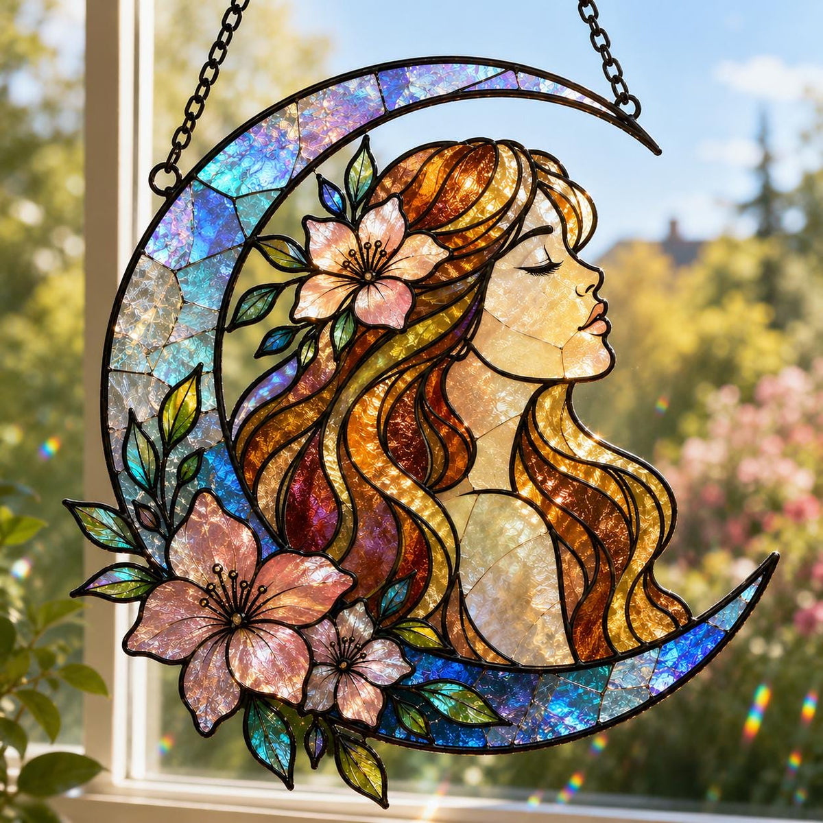 Moon Goddess Suncatcher - Acrylic Crescent Moon Window Hanging - image 5
