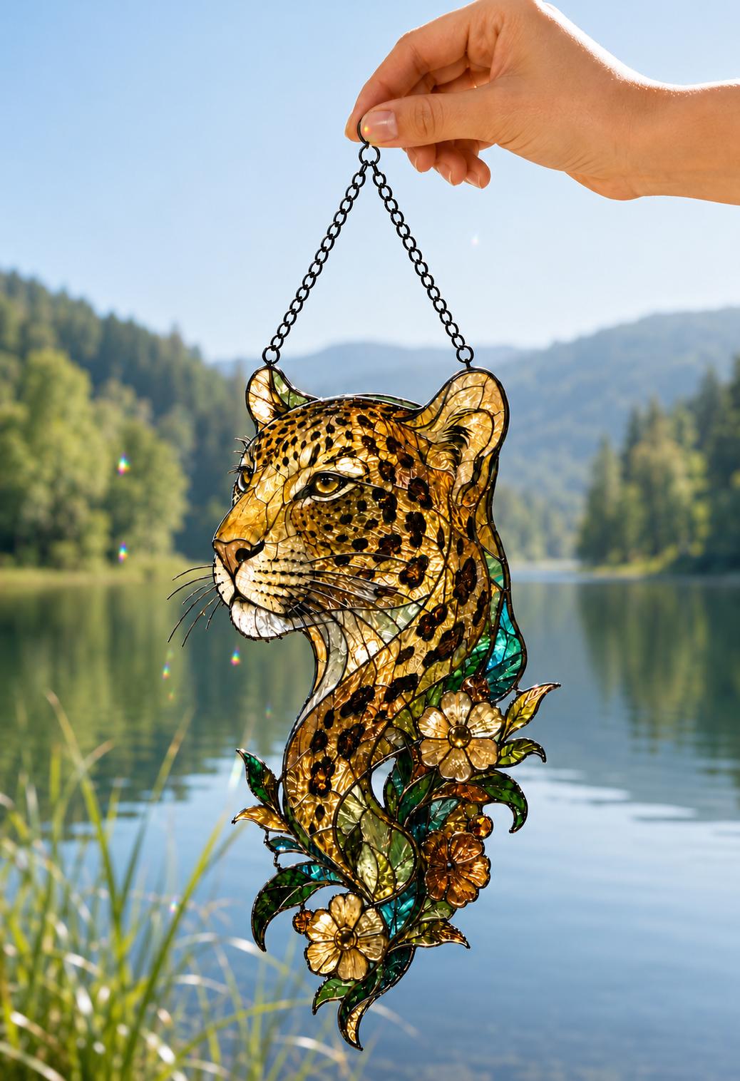 Leopard Suncatcher - Acrylic Leopard Window Hanging - image 4