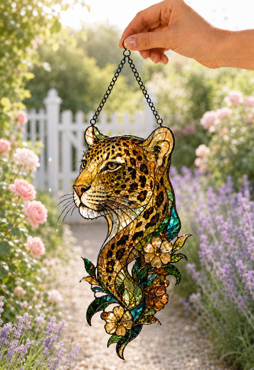 Leopard Suncatcher - Acrylic Leopard Window Hanging - image 2
