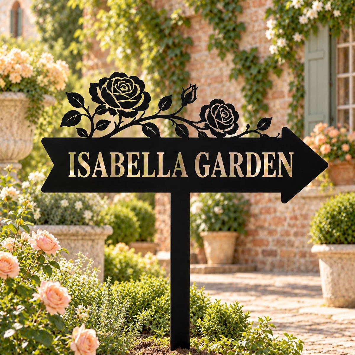 Rose Garden Sign - Personalized Metal Garden Stake - image 2