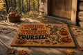 Trick or Treat Yourself Doormat - Halloween Skeleton Door Mat