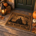 Haunted House Doormat - Personalized Halloween Door Mat
