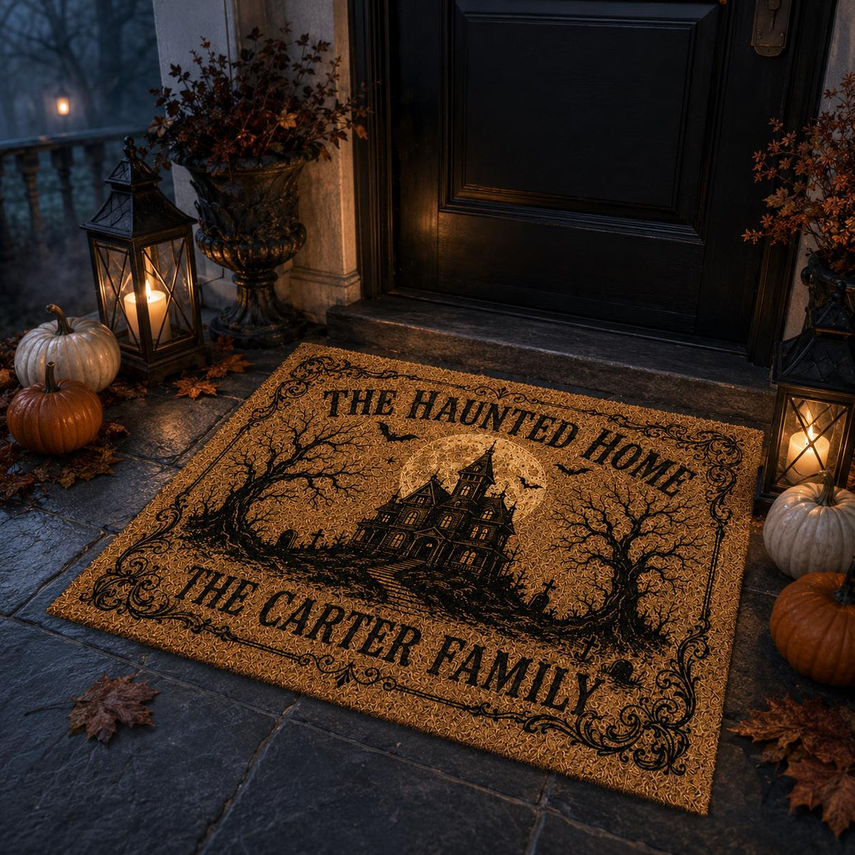 Haunted House Doormat - Personalized Halloween Door Mat - image 2