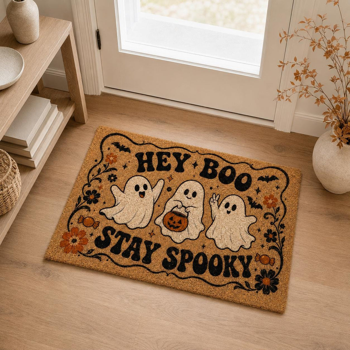 Hey Boo Stay Spooky Doormat - Cute Ghost Halloween Door Mat - image 4