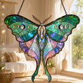 Luna Moth Suncatcher - Acrylic Moon Phase Window Hanging