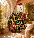 Acrylic Leopard Eye Suncatcher - Floral Stained Glass Window Hanging