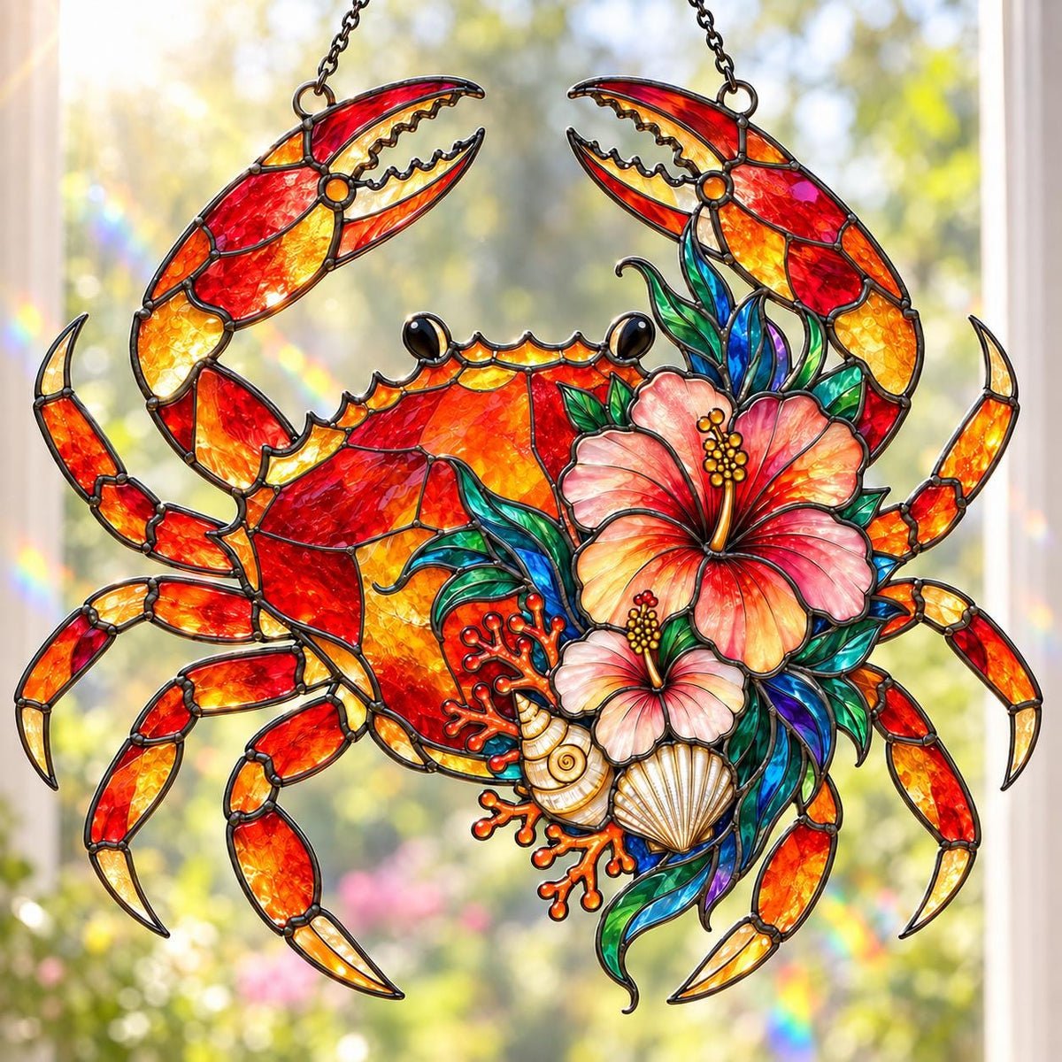 Crab Suncatcher - Coastal Acrylic Window Hanging
