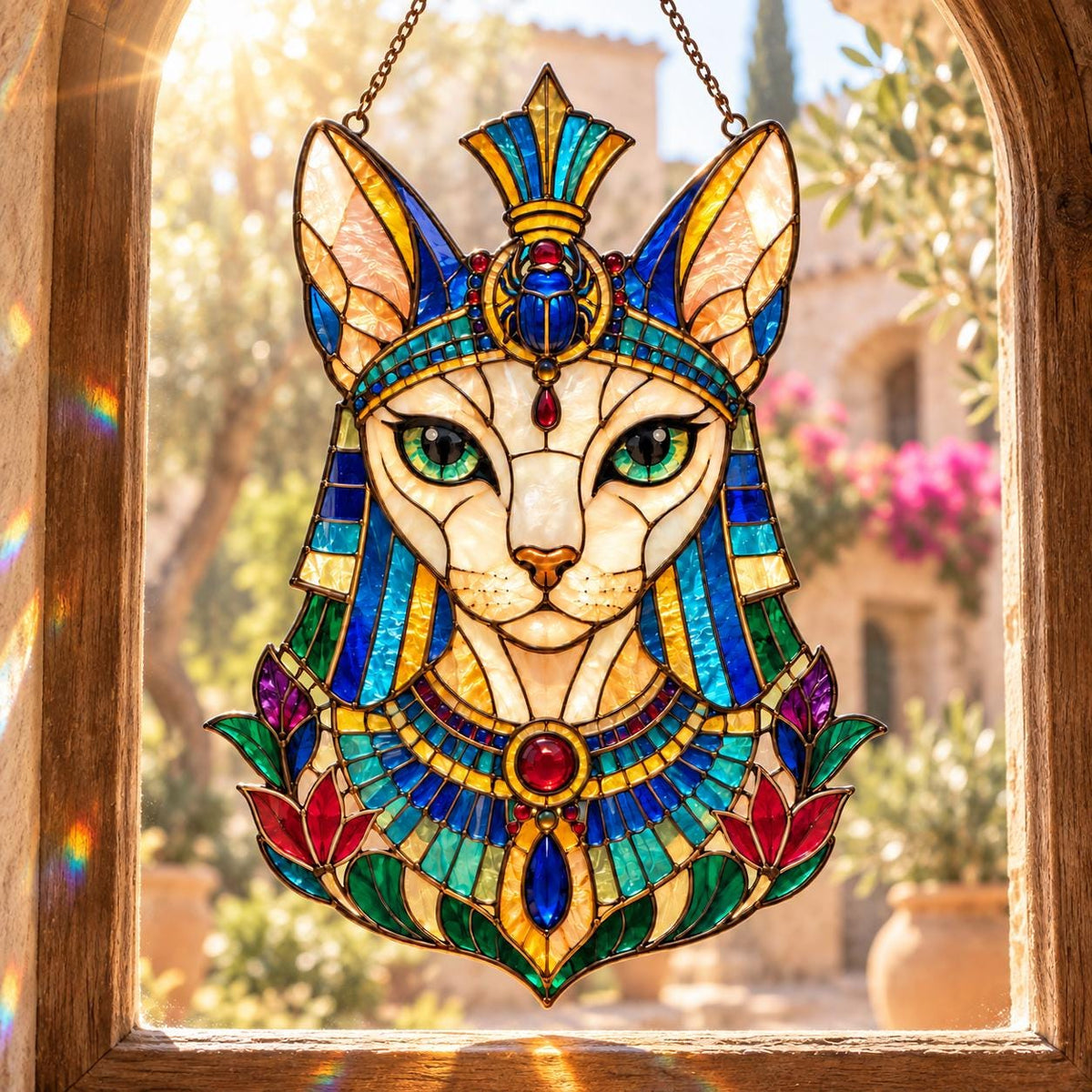 Egyptian Cat Suncatcher - Bastet Acrylic Window Hanging