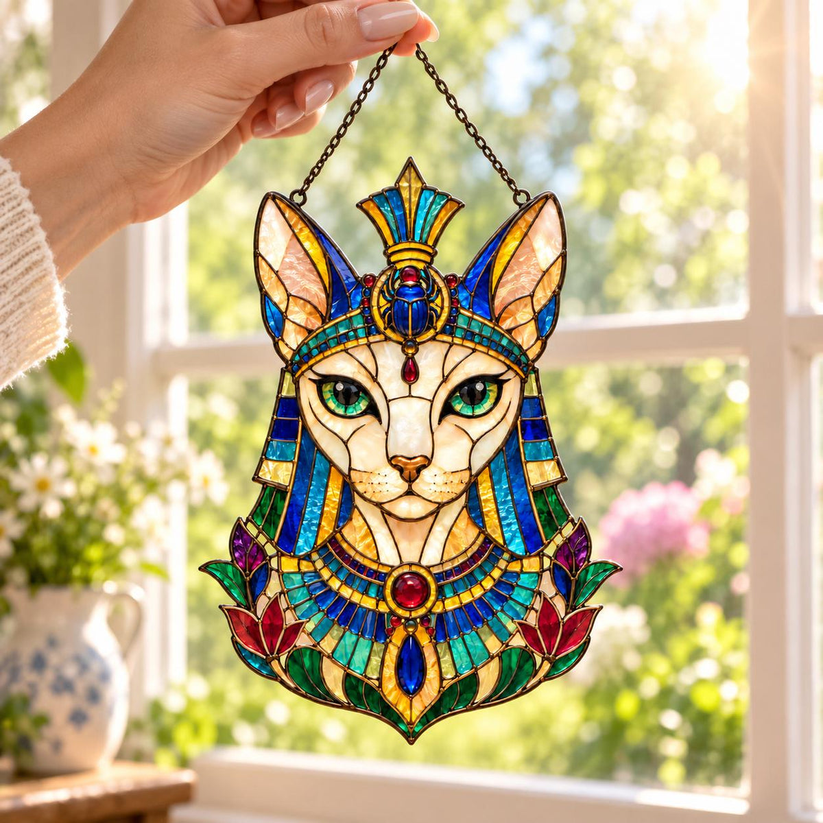 Egyptian Cat Suncatcher - Bastet Acrylic Window Hanging - image 6