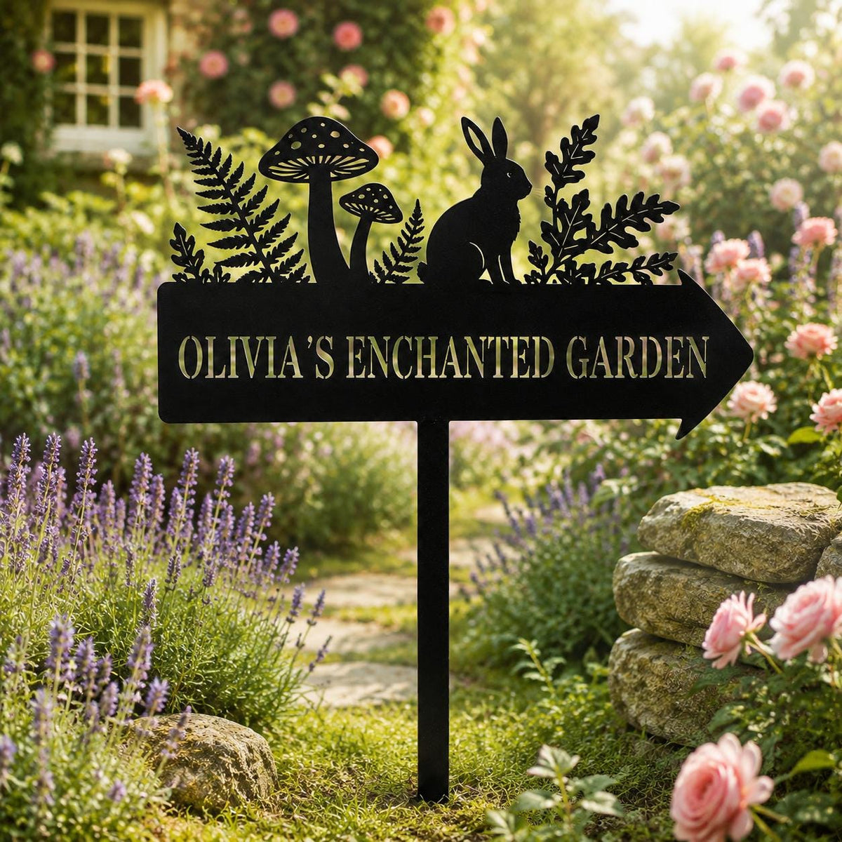 Secret Garden Sign - Personalized Metal Garden Stake - image 2