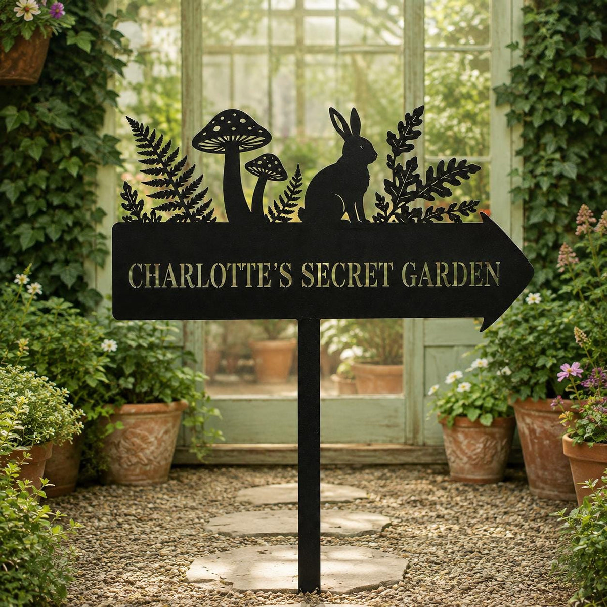 Secret Garden Sign - Personalized Metal Garden Stake - image 5