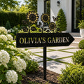 Sunflower Garden Sign - Personalized Metal Garden Stake
