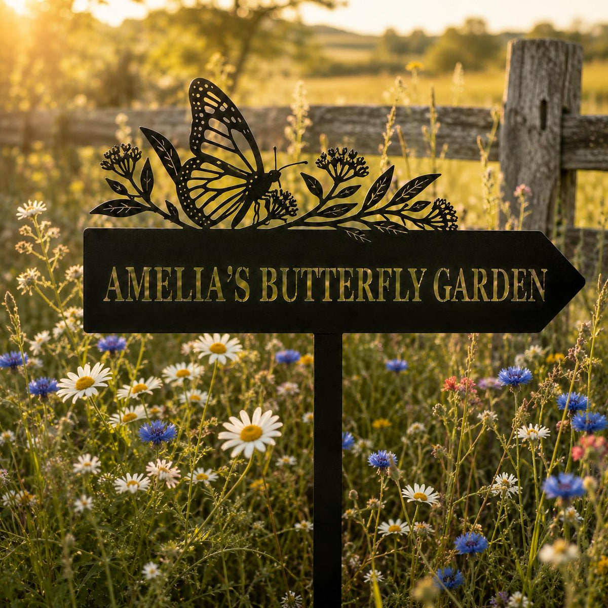 Butterfly Garden Sign - Personalized Metal Garden Stake - image 3