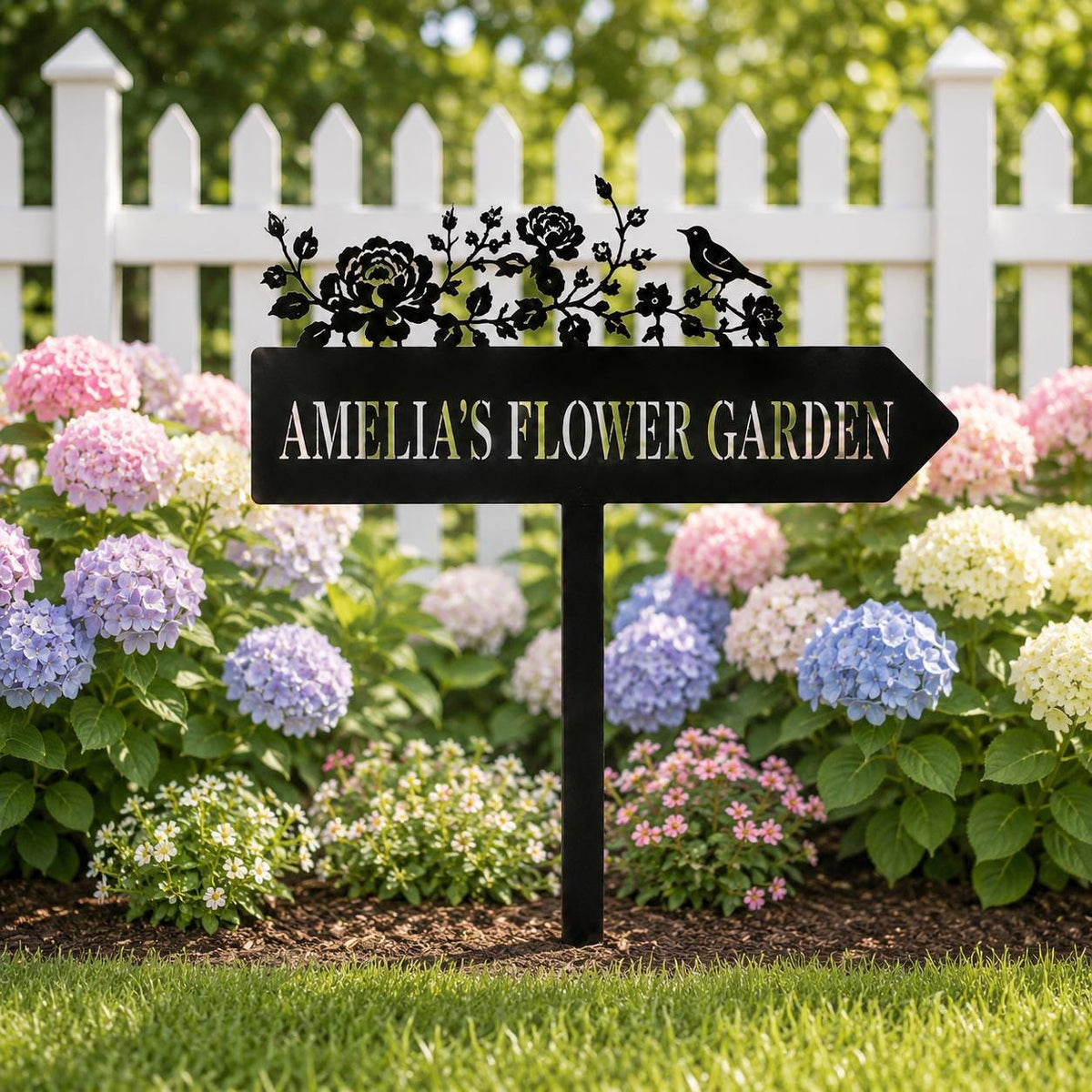 Rose Bird Garden Stake - Personalized Directional Sign - image 4