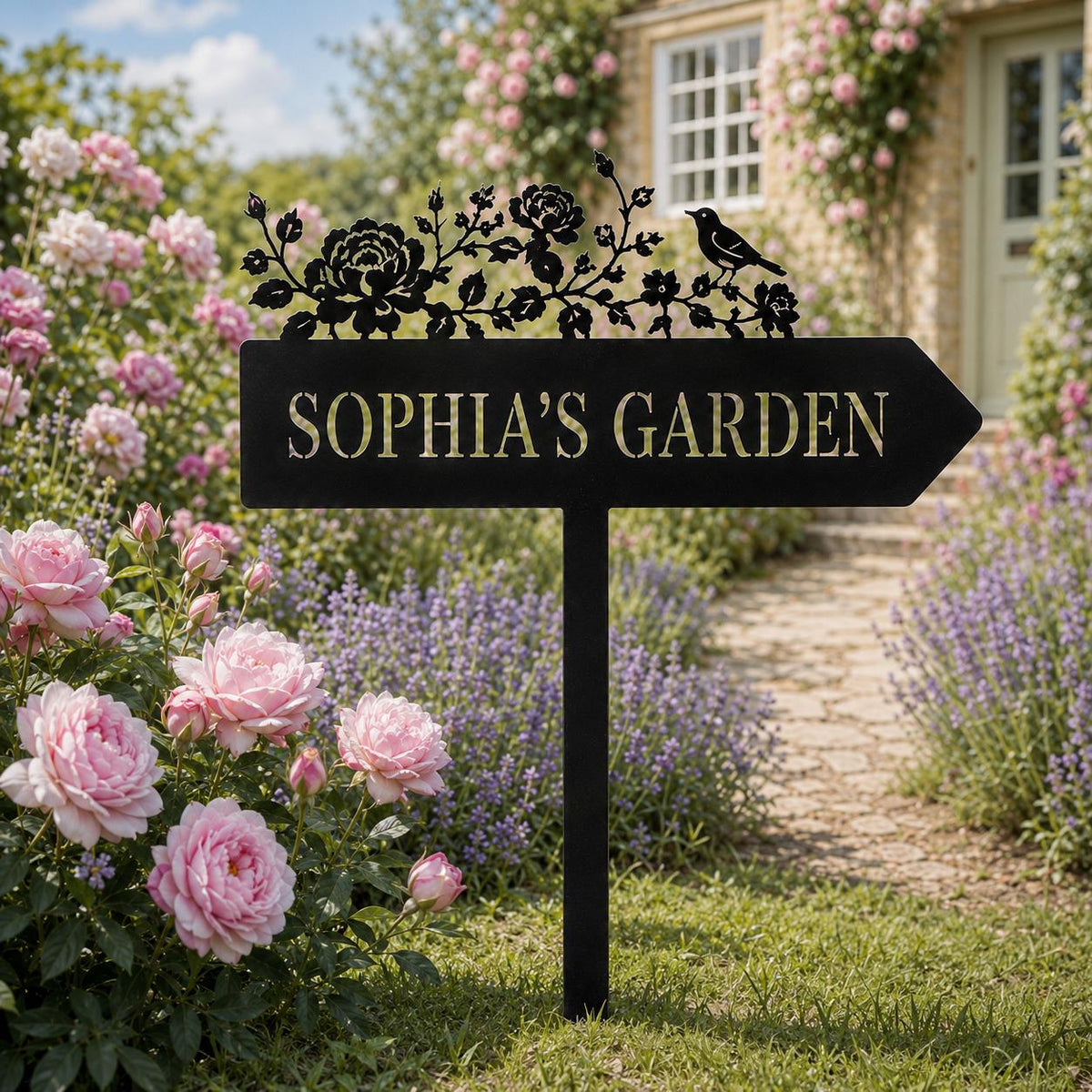 Rose Bird Garden Stake - Personalized Directional Sign - image 3