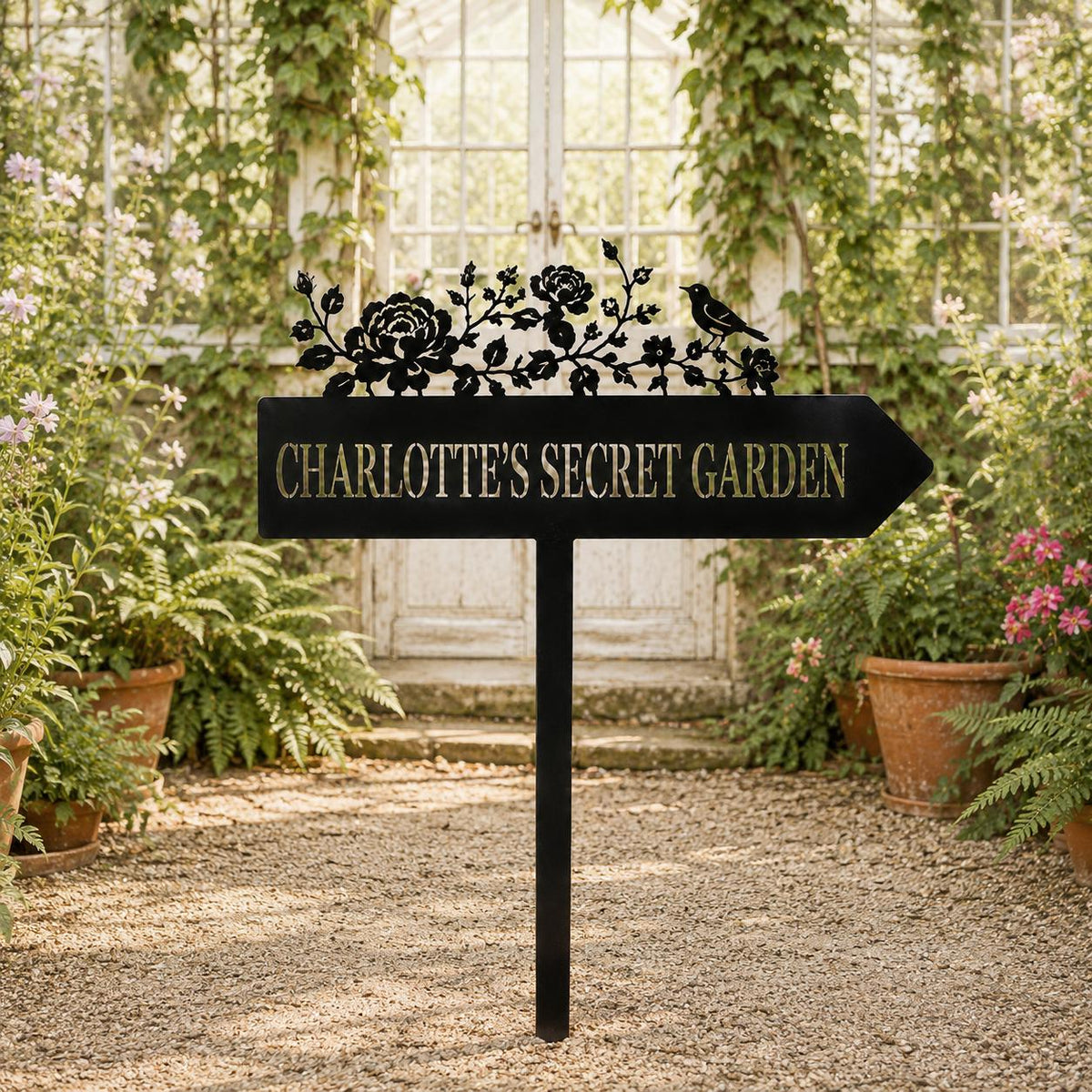 Rose Bird Garden Stake - Personalized Directional Sign - image 5