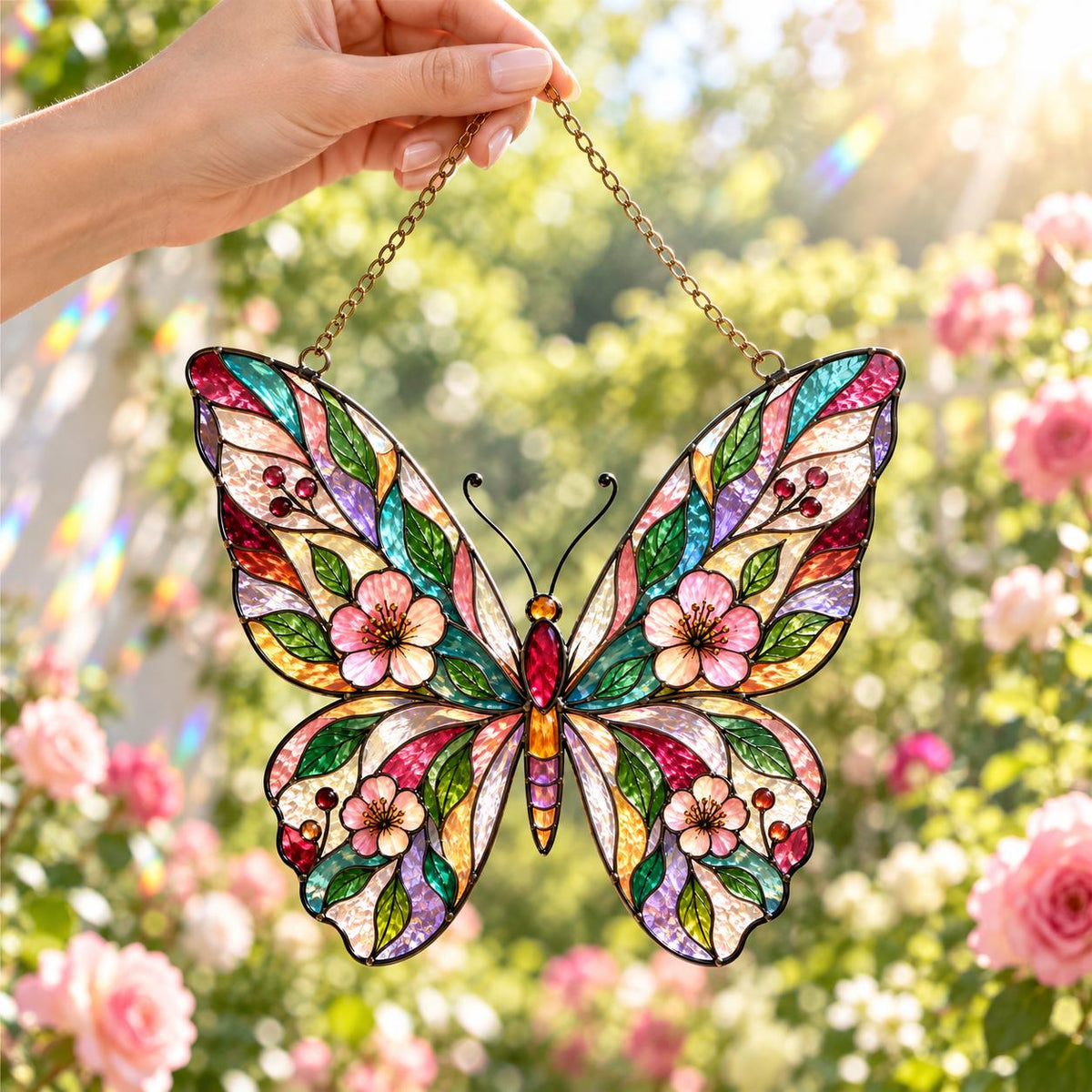 Garden Butterfly Suncatcher - Acrylic Floral Window Hanging - image 6