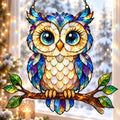 Blue Owl Suncatcher - Acrylic Owl Window Hanging