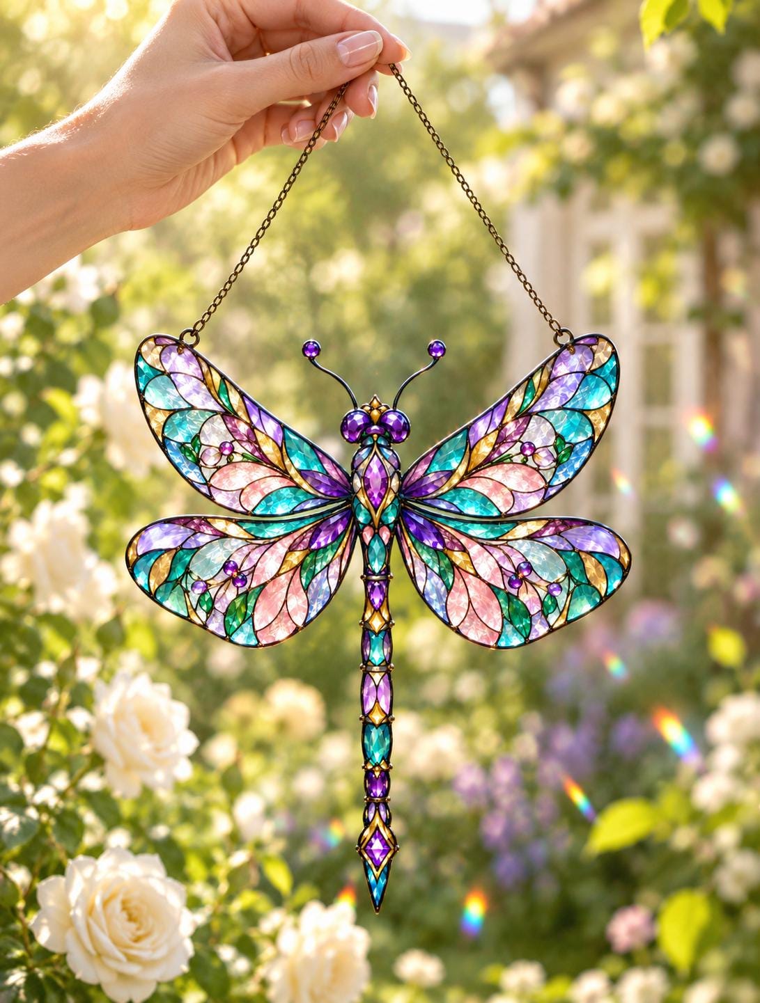 Jeweled Dragonfly Suncatcher - Acrylic Dragonfly Window Hanging - image 5